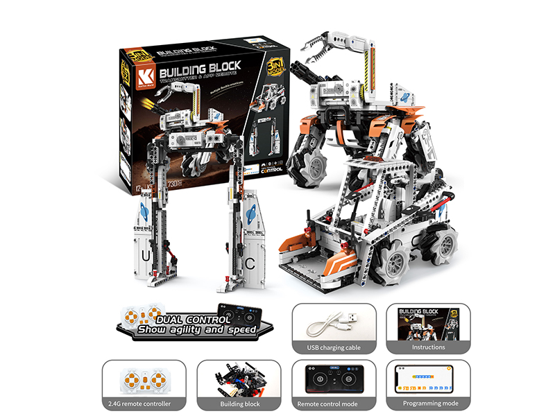 Remote Control Programming 3 In 1 Model Robot Dog Building Blocks 730+pcs