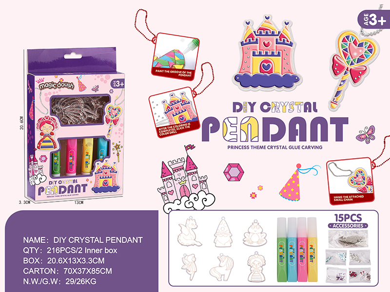 DIY Crystal Pendant Princess Themed Crystal Glue Painting 15pcs