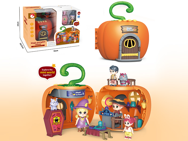 Magic Pumpkin House Mini Scene Play House(Music)