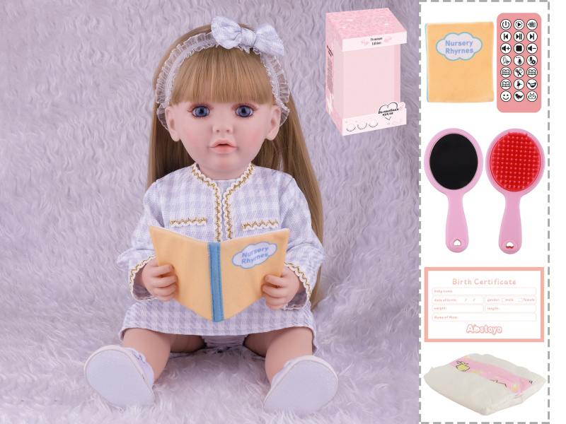 22-Inch Bionic Smart Rebirth Doll, Capable Of Bionic Shaking Of The Head, Raising Of The Hand, Mouth Movement To Speak, Intelligent Dialogue, Recording, Imitating The Tongue, Oral Skills, Dance Music