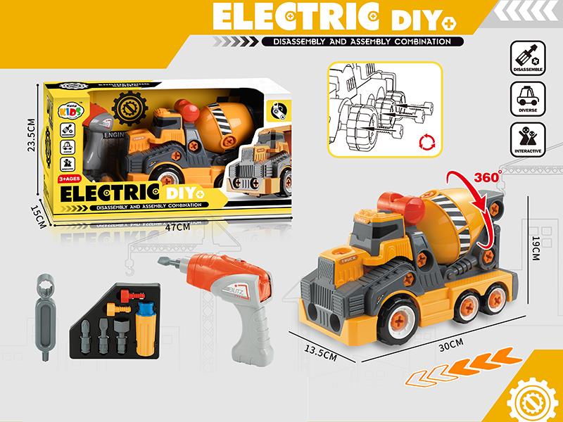Electric DIY Disassembly And Assembly Simulated Mixer Truck
