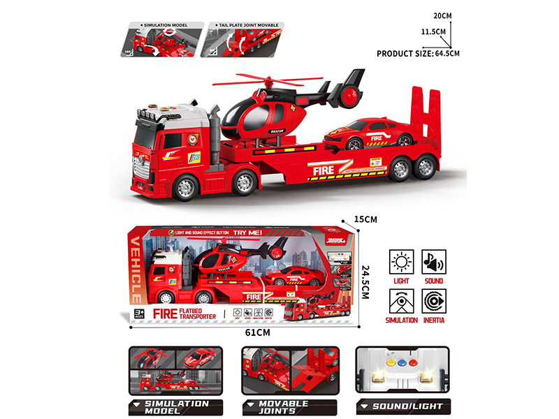 Friction Firefighting Flatbed Truck