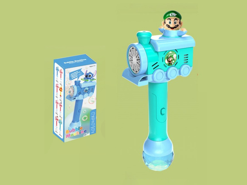 Green Mario Automatic Rotating Electric Bubble Stick