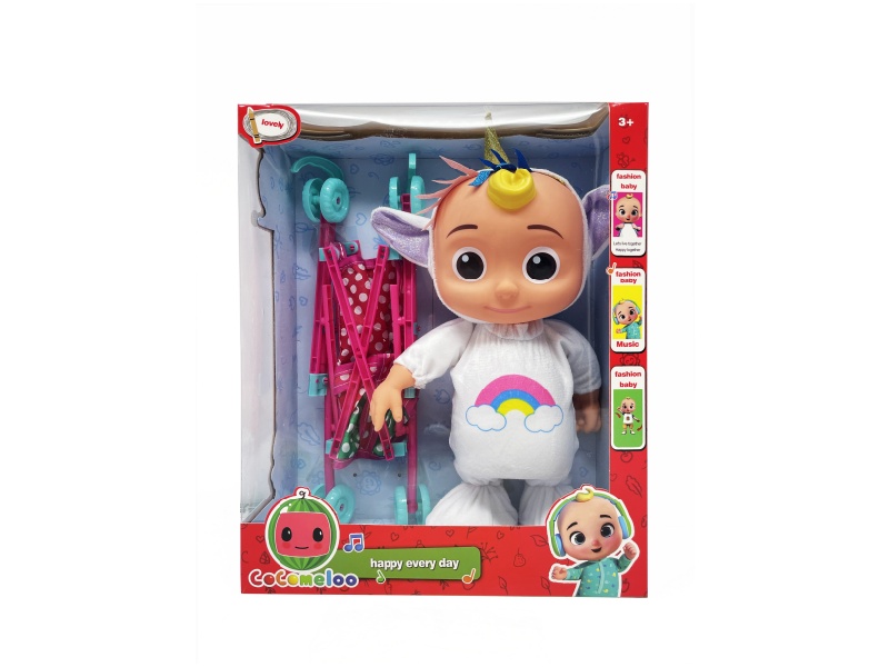 22 Inch B/O Solid Cocomelon JJ Boy Doll With Stroller Toy