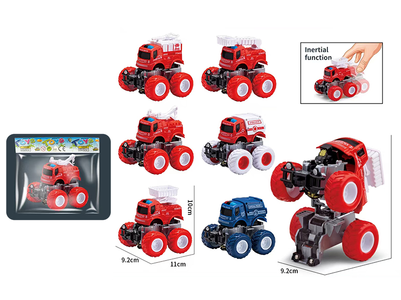 Friction Crash Deformation Off-Road Fire Engine 1pcs