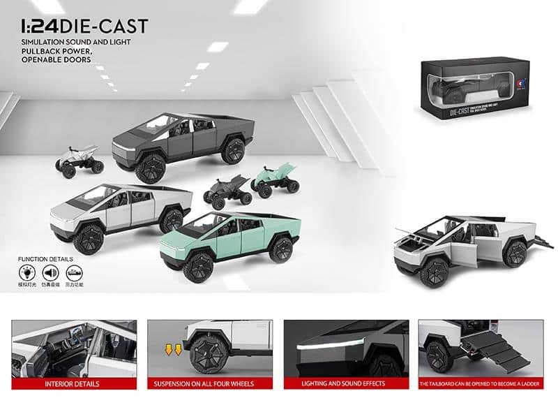1:24 Tesla Alloy Pickup Model