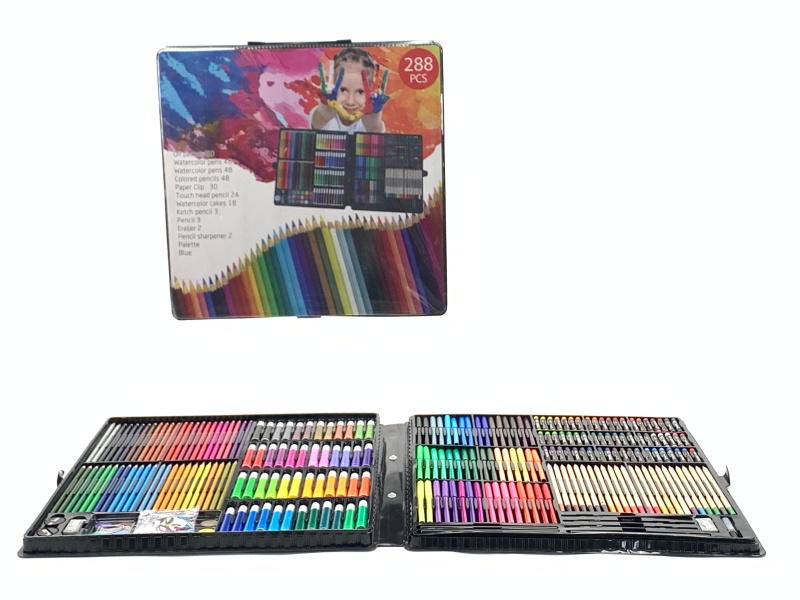 A Set Of 258 Brushes, Watercolor Pens, Stationery And Painting Tools