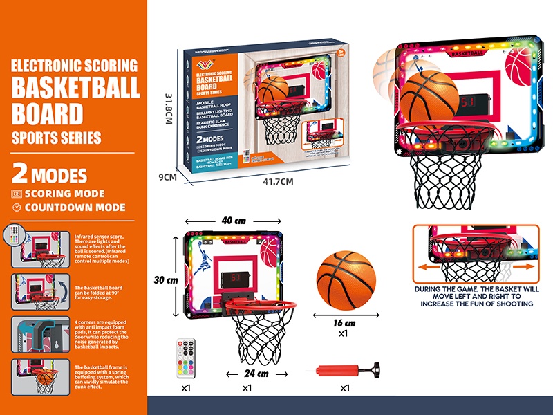 Mobile Basketball Board With Colorful Lights