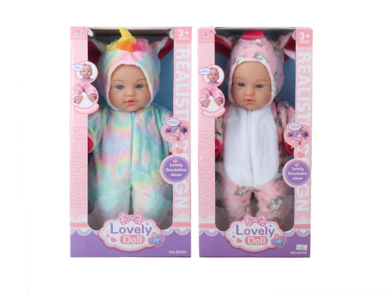 16-Inch Cotton-Filled Unicorn Animal Doll