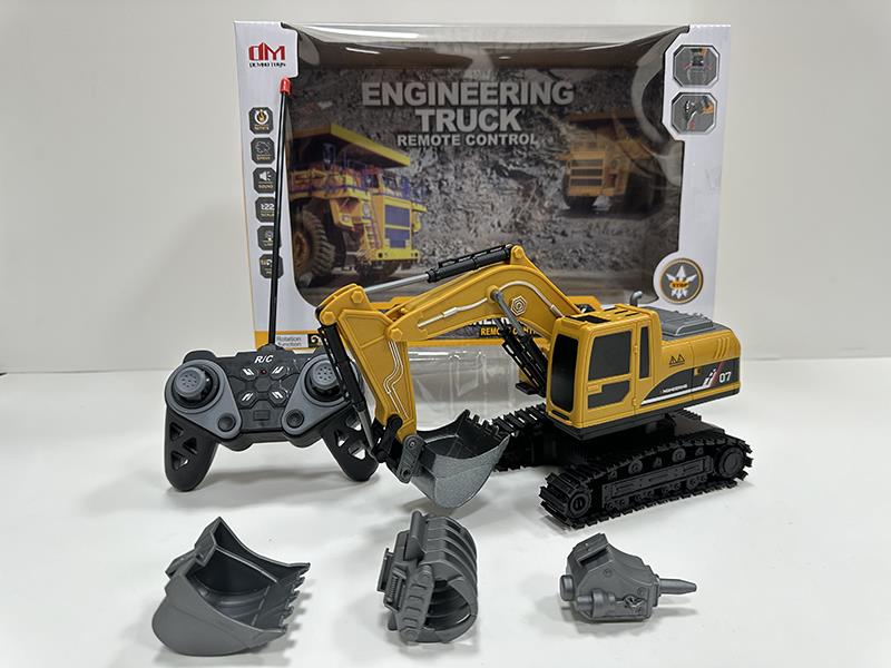 1:22 6CH R/C 4 In 1 Plastic Crawler-Type Drilling Truck With Lights, One Key To Demo(Included  Batteries)