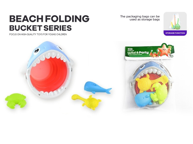 4Pcs Mini Folding Shark Bucket 2Col