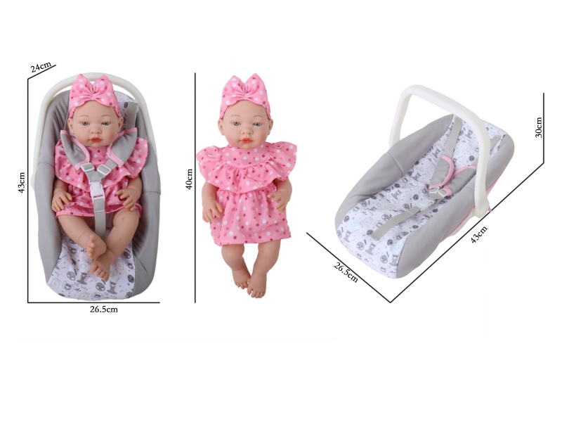 16-Inch Full-Body Rubber Doll (With Female Features) Baby Basket