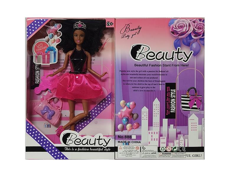 11.5" 11-Joint Solid Black-Skinned Doll