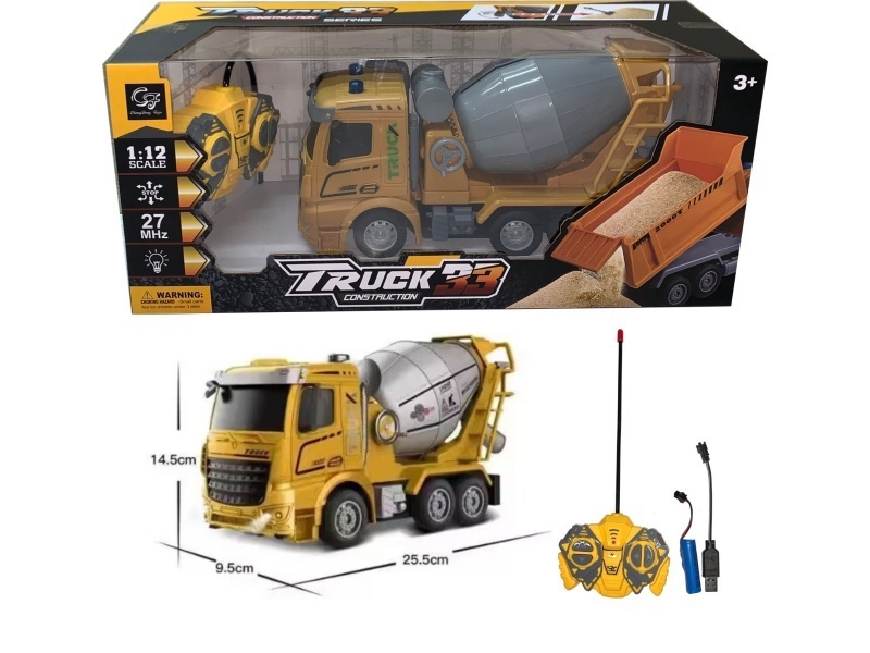 Four-Way Remote-Controlled Mixer Truck With Lights