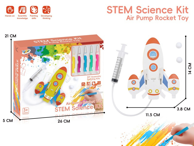 Science Experiment Series Diy Puzzle Assembly 3D Stereoscopic Puzzle - Graffiti Handheld Hydraulic Rocket Launcher