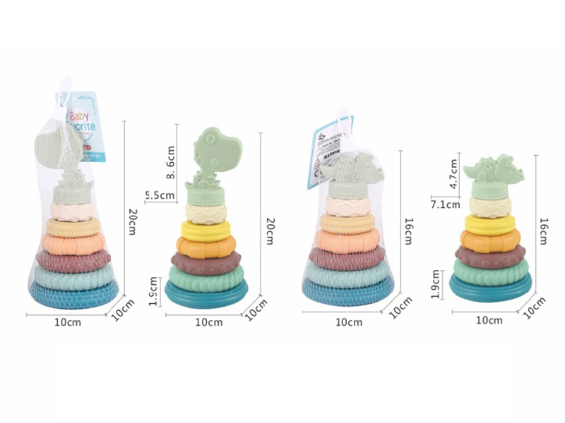 Vinyl Toy Dinosaur Stacking Rings(Morandi Color)