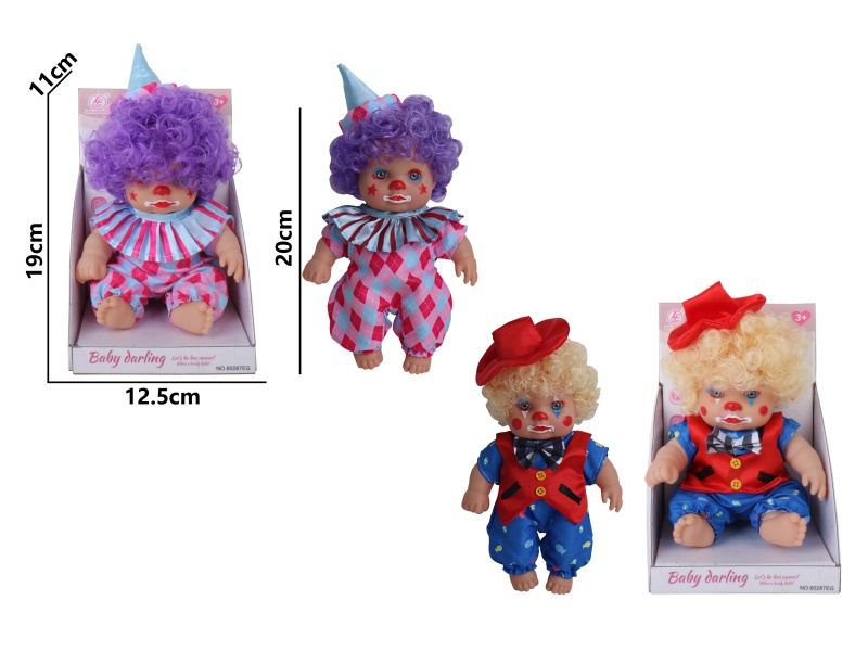 Two 8-Inch Full-Body Rubber Clown Models Without Ic