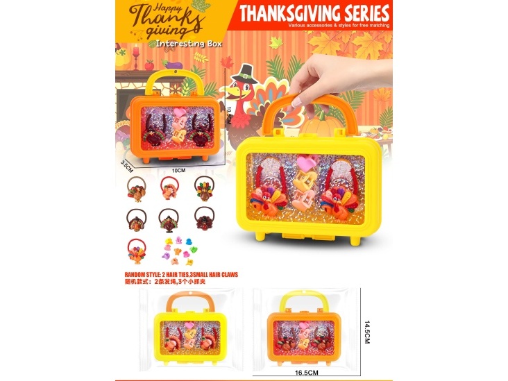 Thanksgiving Girl Accessories Set, Children'S Hair Accessories, Children'S Jewelry Rings
