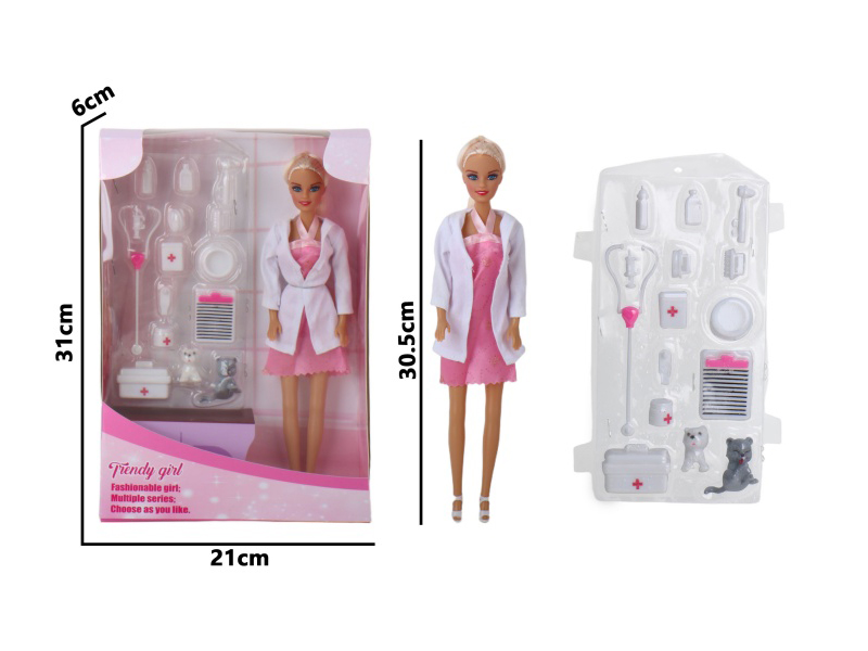 11.5-Inch Injection-Molded Hand-Blown Air Body Nurse Girl