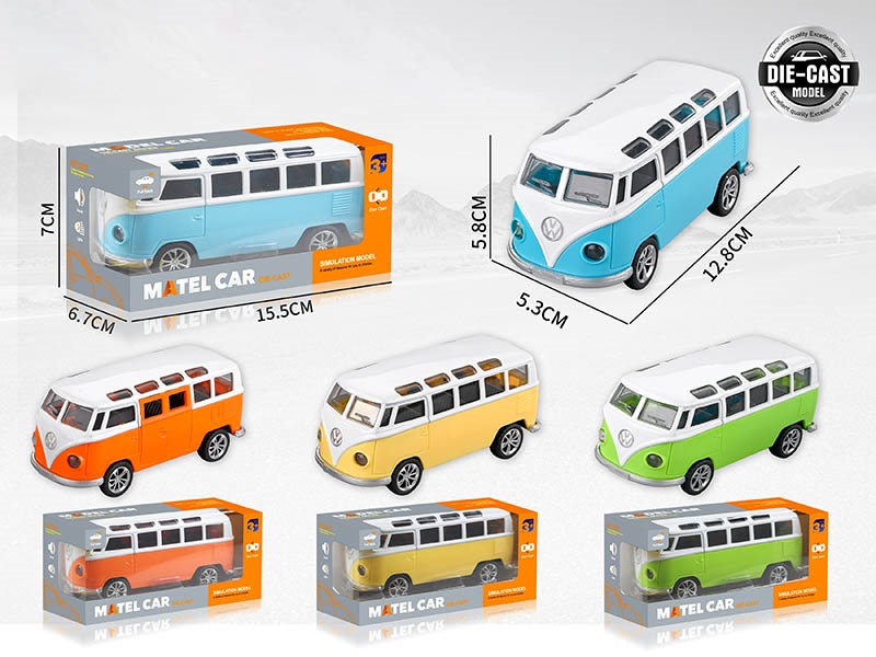 1:36 Pull Back Alloy Bus With Sound And Lights(2 Doors Can Open)