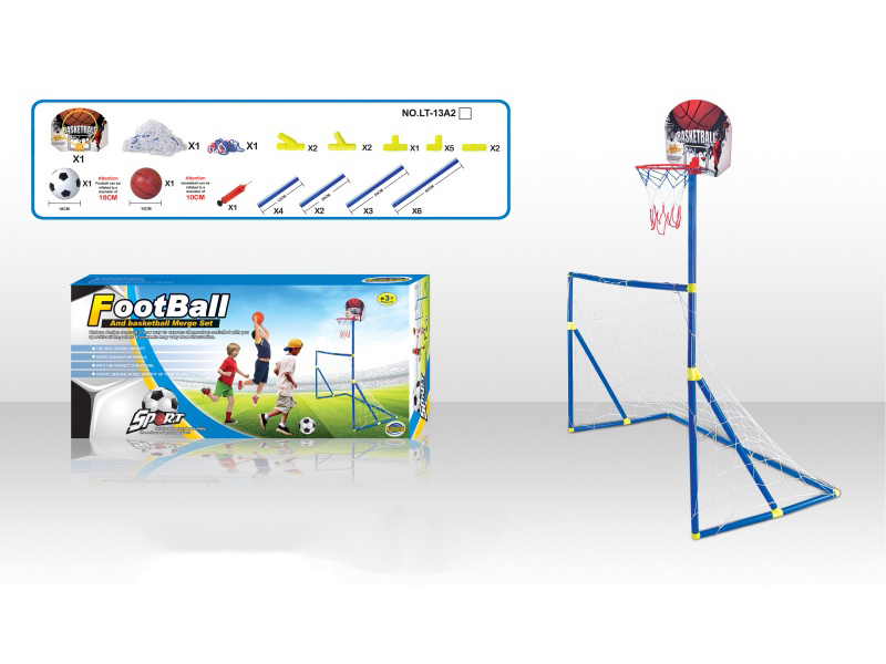 2-In-1 Football Goal + Basketball Board 18 CM Football