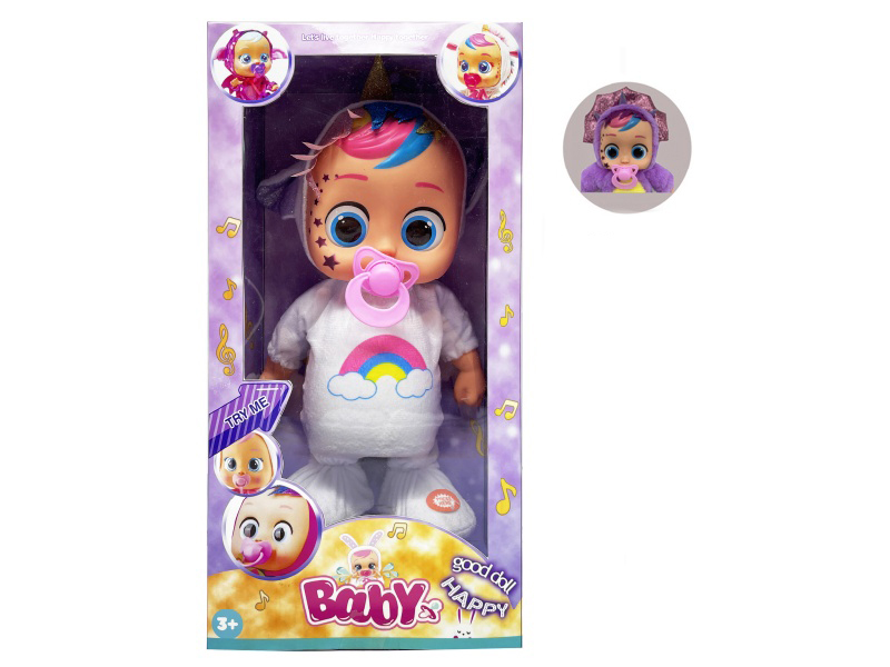 22 Inch B/O Walking 12D Eyes Solid Cry Baby Doll With Pacifier Sensor