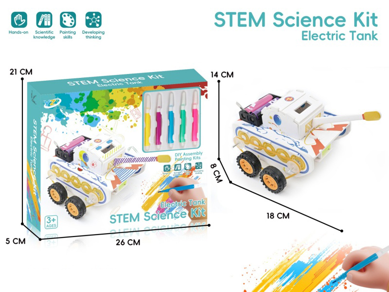 Science Experiment Series Diy Puzzle Assembly 3D Stereoscopic Puzzle - Graffiti Electric Tank