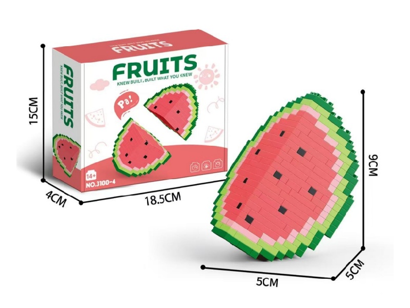 Building Blocks: 490 Pcs Of Breakable Watermelon
