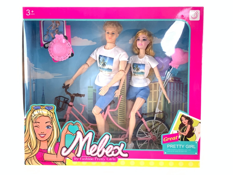 11.5-Inch Joint Doll Couple Bicycle
