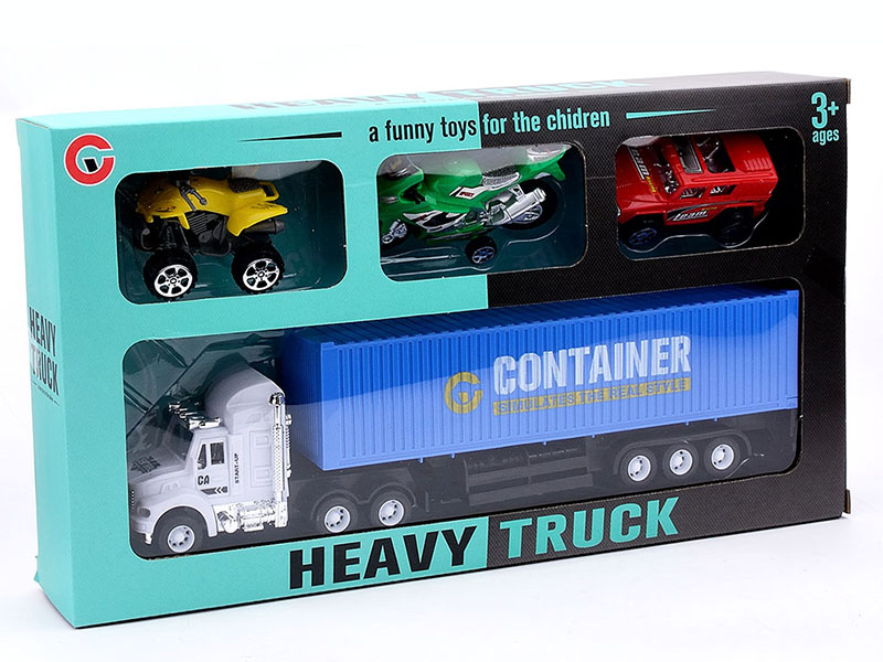Friction Container Car With 3 Cars