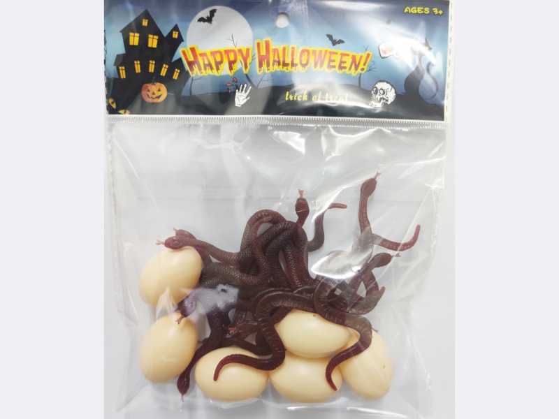 Halloween Easter Snake + Egg, Snake 12Pcs Egg 6Pcs