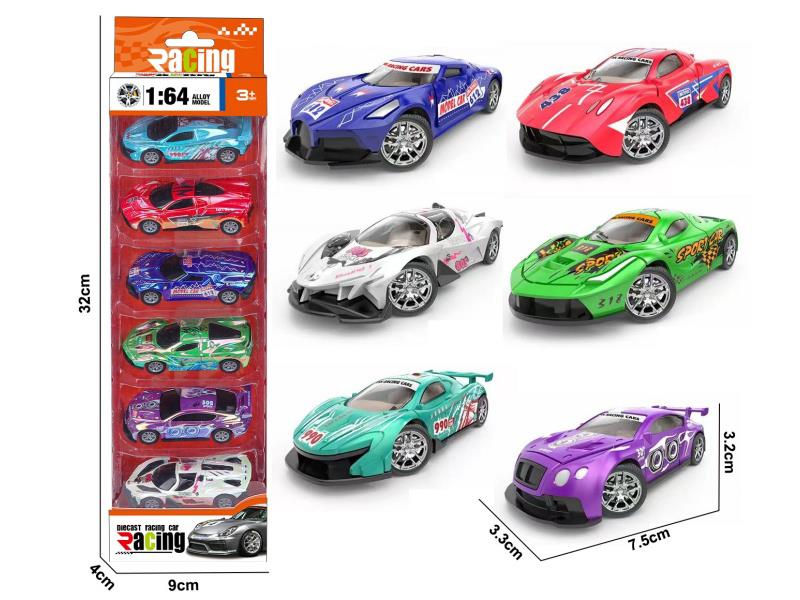 1:64 Pull Back Alloy Sports Cars
