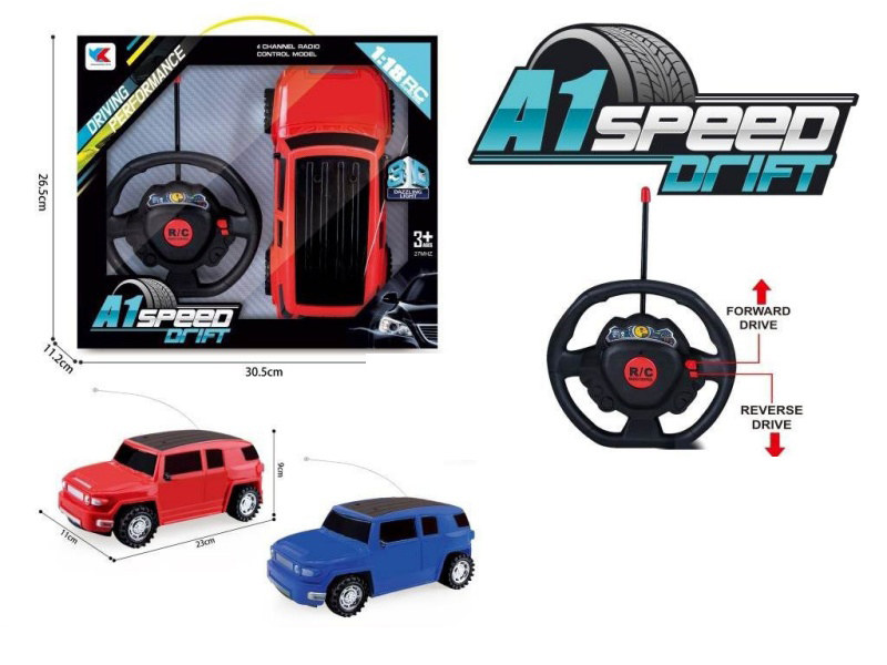 Toyota Off-Road 1:18 2CH Driver + Steering Wheel Remote Control +3D Lighting Simulation Car; Electricity Not Included