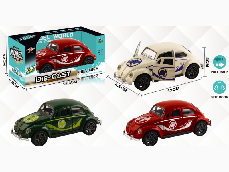 At 1:32, A 1:32 Simulation Of The Volkswagen Beetle Racing Car'S Rally Alloy Car Opens The Door