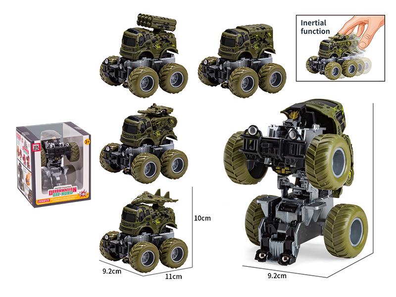 Friction Crash Deformation Off-Road Military Truck 1pcs