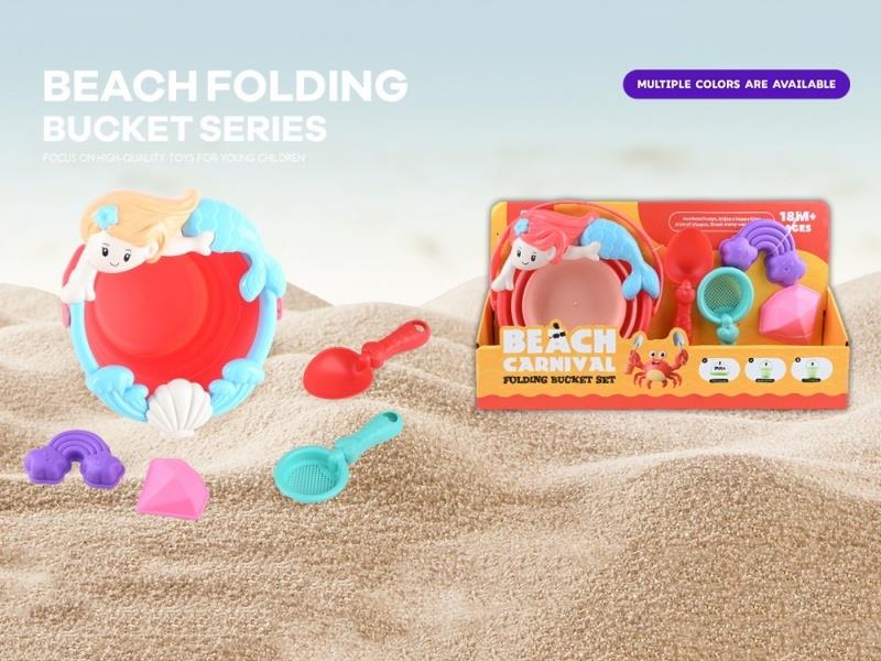 5Pcs Mini Folding Mermaid Bucket 2Col
