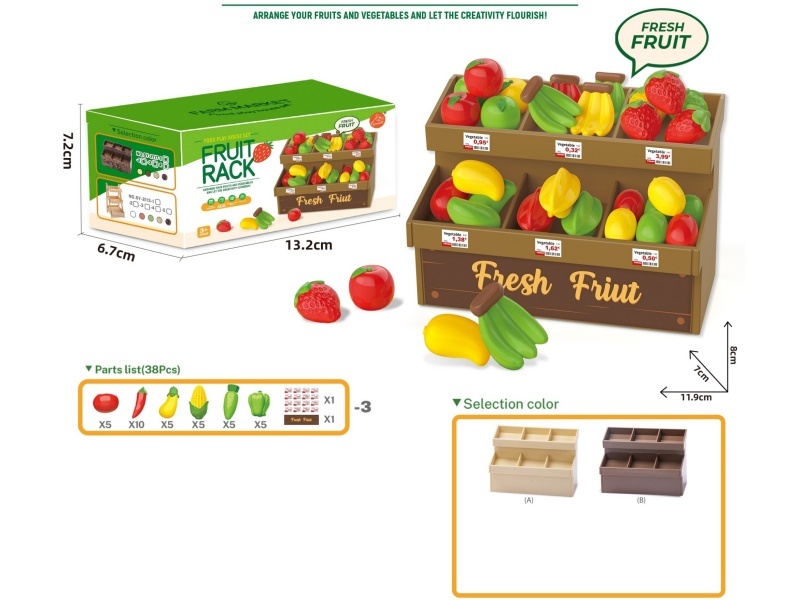 Vegetable Rack With Spray-Painted Vegetable Set