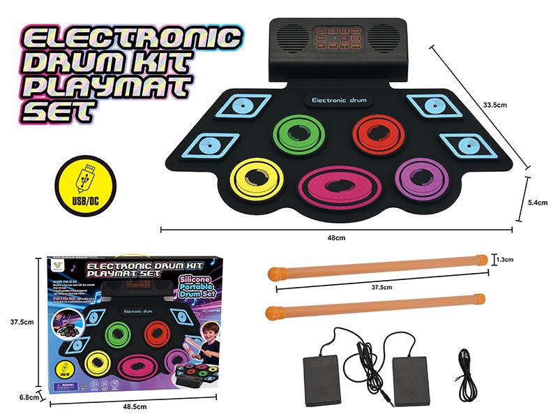 Bluetooth Electronic Drum Kit Playmat Set