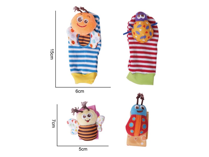 A Four-Piece Plush Toy Set Of Red Bees
