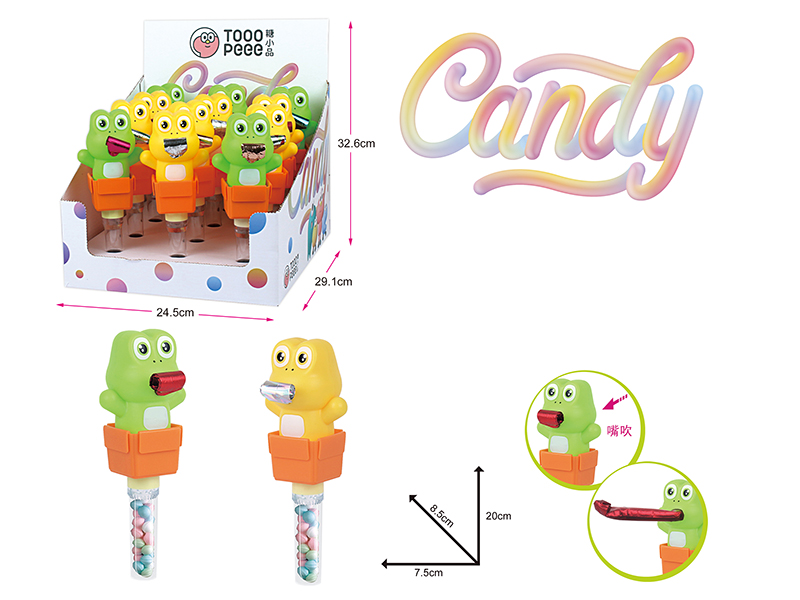 Frog Blowing Dragon Whistle Candy Toys 12pcs