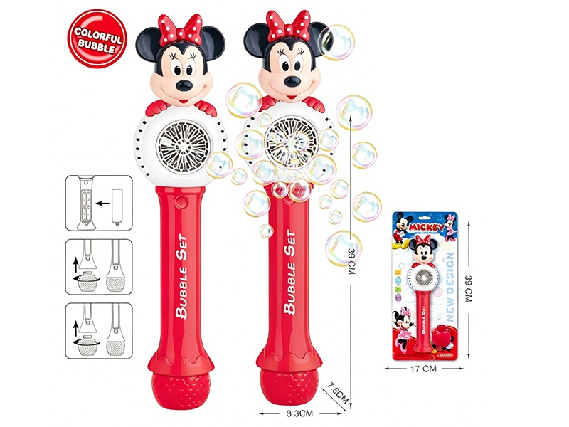 20 Holes Minnie Mouse Bubble Stick With Light
