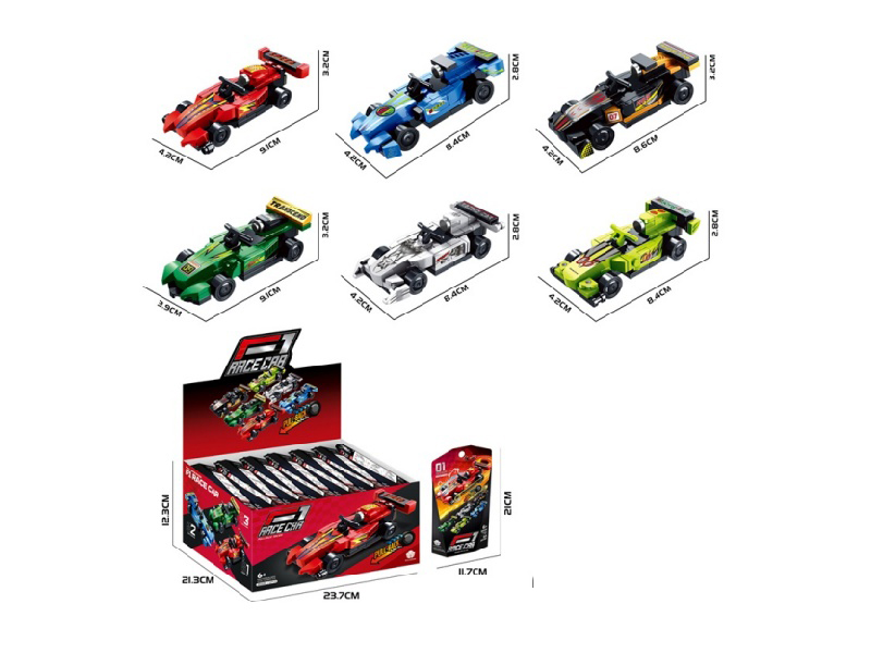 Diy Building Block F1 Rebound Racing Car (6 Different Shapes *2)