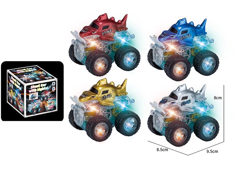 Dual Friction Stunt Gear Monster Car With Lights 1pcs