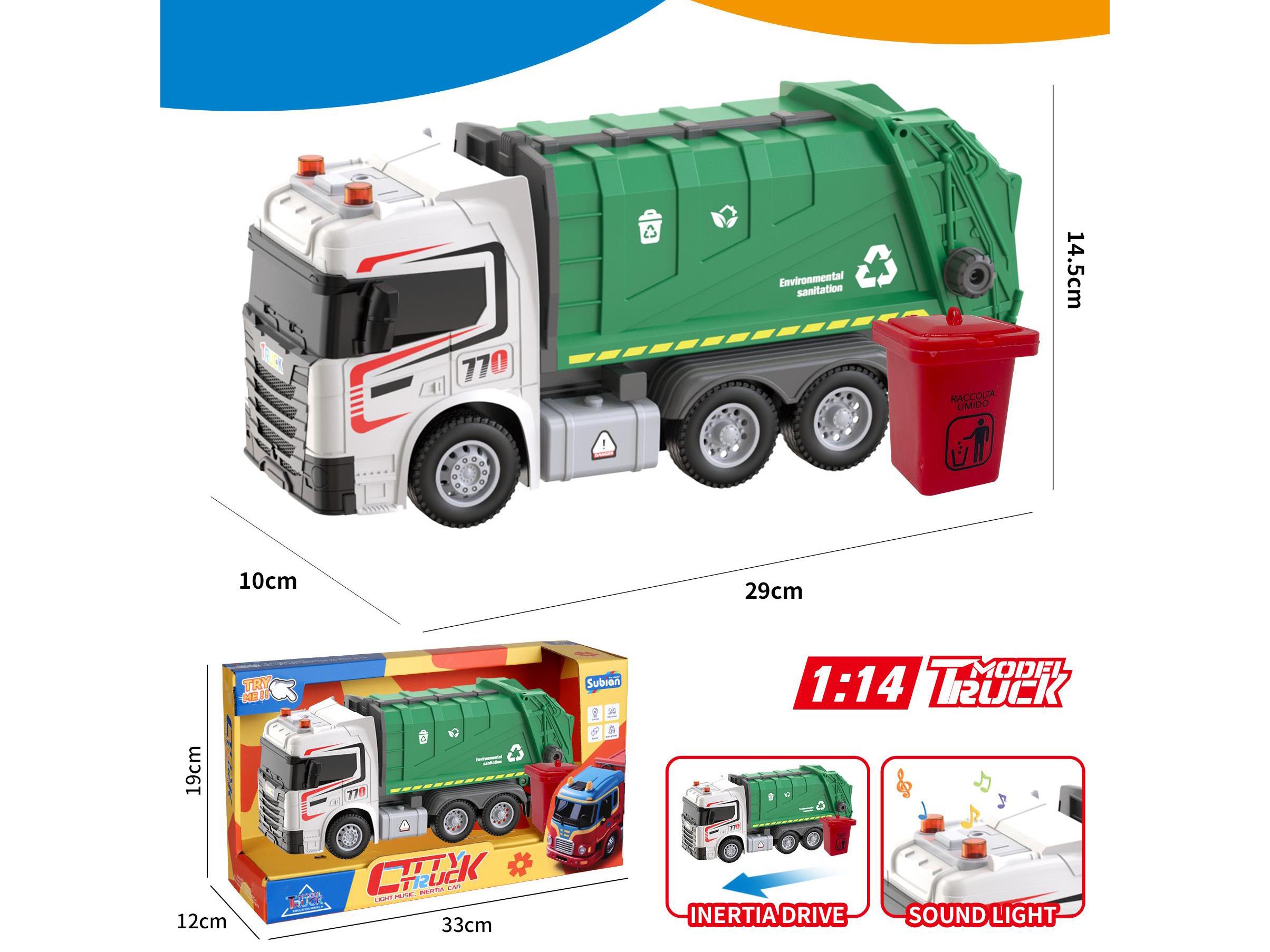 1:14 European-Style Sanitation Vehicle Inertia With Music and Lighting