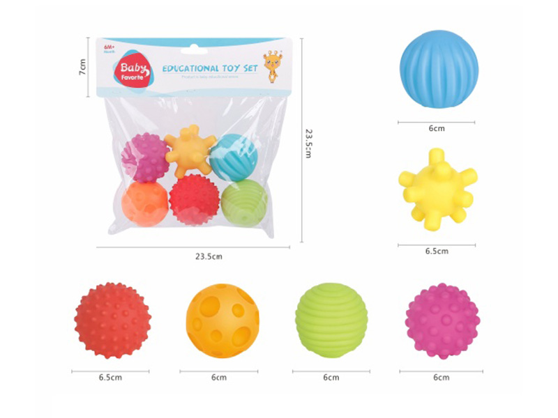 Baby Bath Toy Textured Balls 6pcs