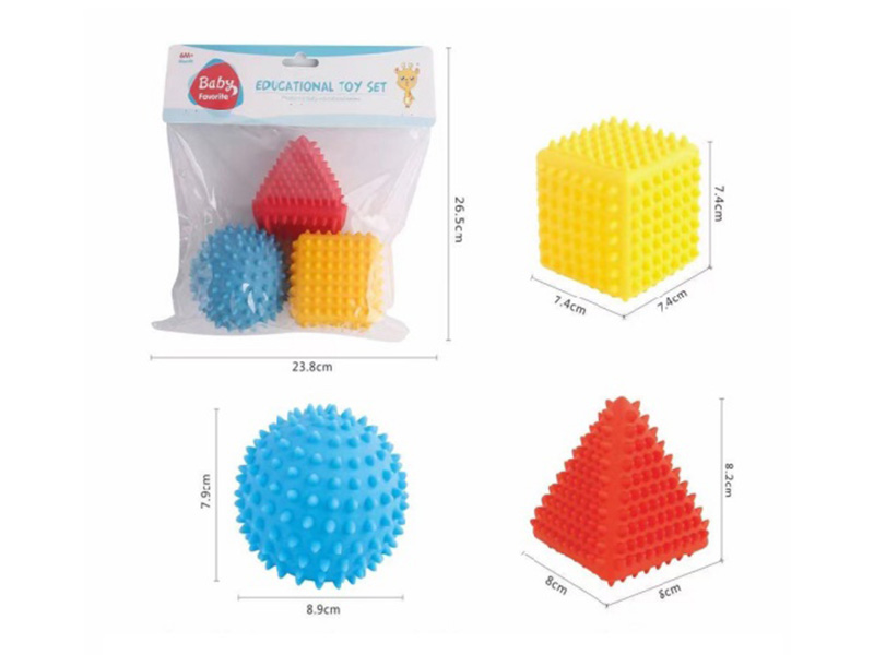 Geometrically Shaped Vinyl Balls 3pcs