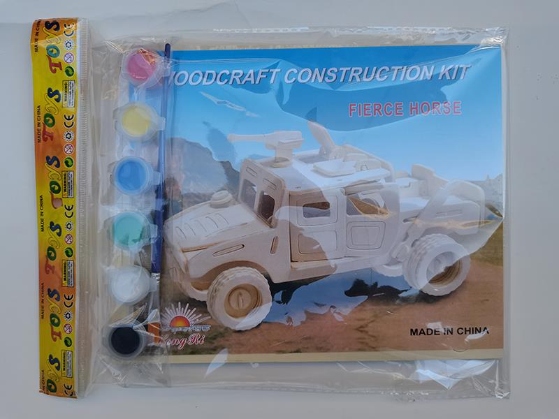 3D Wooden Puzzle DIY Color Drawing Toy