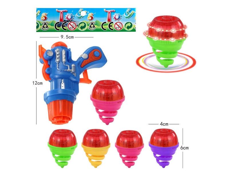 Top Gun Windup Top Toy With Light