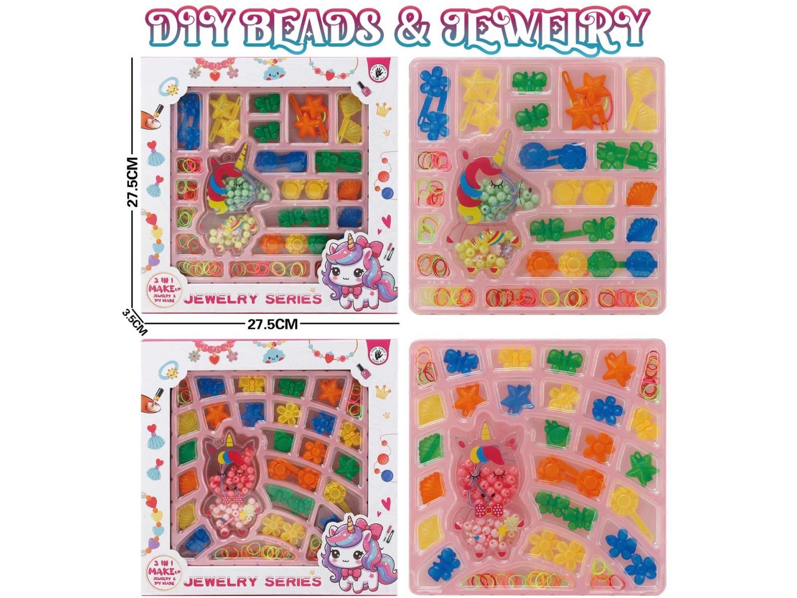 Unicorn Light Gradient Beading + Hairpin + Rubber Band Case