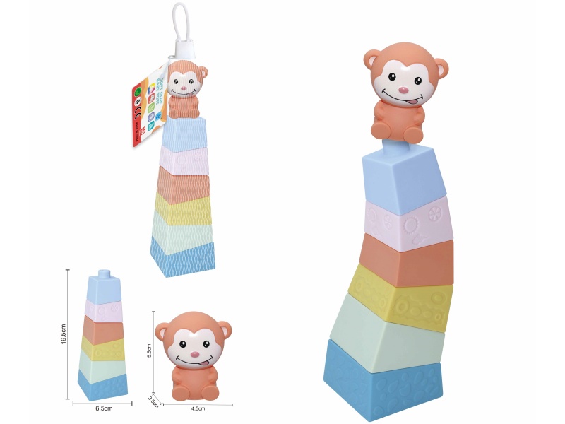 Soft Plastic Stacked Tower Finger Doll Set(Monkey) 7pcs